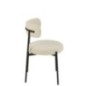 Cadeira em tecido bouclé branco e preto 51 x 52,5 x 76,5 cm Cadeira em tecido bouclé branco e preto 51 x 52,5 x 76,5 cm