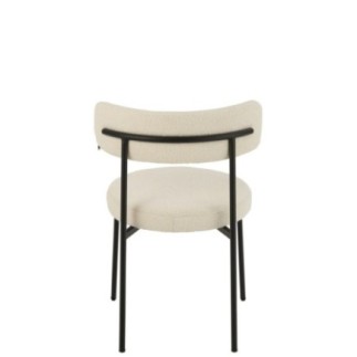 Cadeira em tecido bouclé branco e preto 51 x 52,5 x 76,5 cm