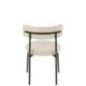 Cadeira em tecido bouclé branco e preto 51 x 52,5 x 76,5 cm Cadeira em tecido bouclé branco e preto 51 x 52,5 x 76,5 cm