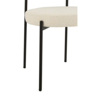Cadeira em tecido bouclé branco e preto 51 x 52,5 x 76,5 cm