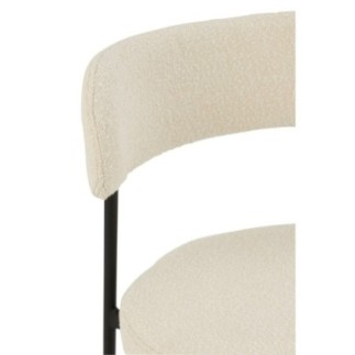 Cadeira em tecido bouclé branco e preto 51 x 52,5 x 76,5 cm