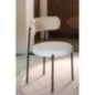 Cadeira em tecido bouclé branco e preto 51 x 52,5 x 76,5 cm Cadeira em tecido bouclé branco e preto 51 x 52,5 x 76,5 cm
