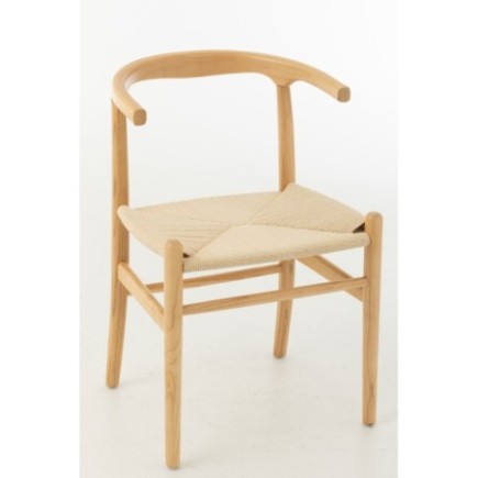 Silla Toon de haya y cuerda beige, 56 x 76 x 52 cm