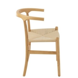 Chaise toon en hêtre et corde beige 56x76x52 cm