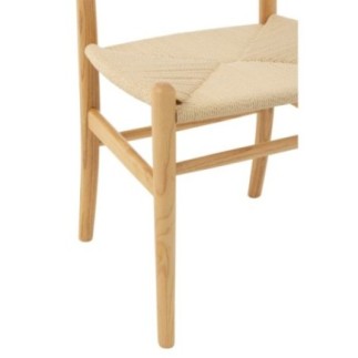 Chaise toon en hêtre et corde beige 56x76x52 cm