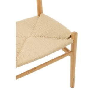 Chaise toon en hêtre et corde beige 56x76x52 cm