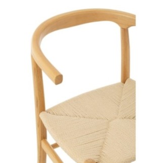 Chaise toon en hêtre et corde beige 56x76x52 cm