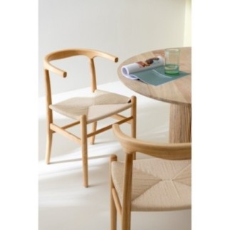 Chaise toon en hêtre et corde beige 56x76x52 cm