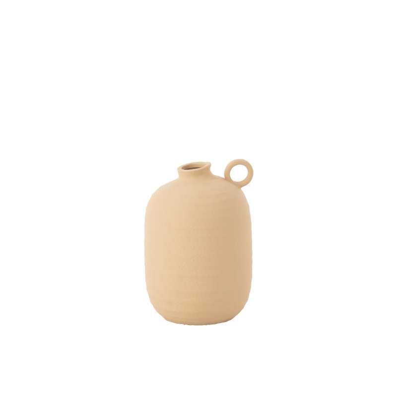 Vaso Cassia estreito em barro bege, 18 x 18 x 27 cm Vaso Cassia estreito em barro bege, 18 x 18 x 27 cm