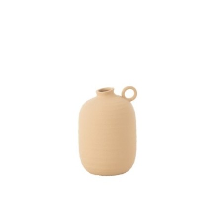 Vase cassia étroit en argile beige 18x18x27 cm