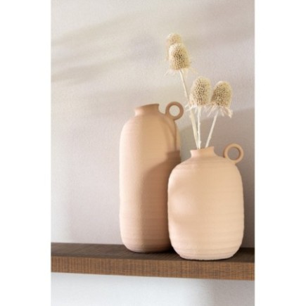 Vase cassia étroit en argile beige 18x18x27 cm