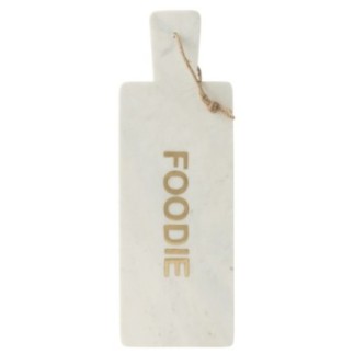Planche à fromage rectangulaire en marbre blanc 48x16,5x1,5 cm