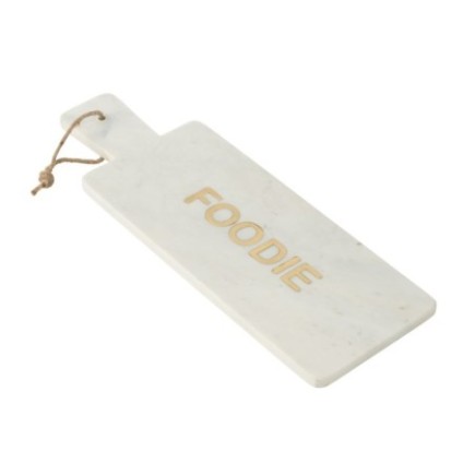 Tábua retangular para queijos em mármore branco, 48 x 16,5 x 1,5 cm