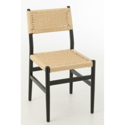 Sedia in faggio e corda nera 46x50x87 cm