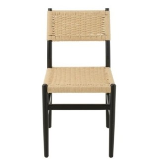 Sedia in faggio e corda nera 46x50x87 cm
