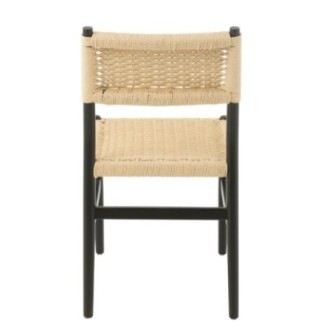 Chaise en hêtre et corde noir 46x50x87cm