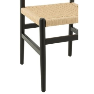 Chaise en hêtre et corde noir 46x50x87cm