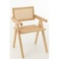 Chaise grid en frêne et rotin naturel 52x59x80cm Chaise grid en frêne et rotin naturel 52x59x80cm
