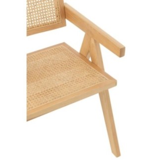 Chaise grid en frêne et rotin naturel 52x59x80cm
