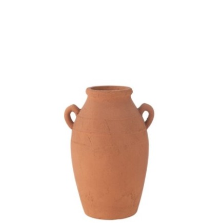 Jarrón en forma de ánfora de terracota marrón, 32 x 28 x 47 cm