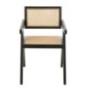 Chaise en frêne et rotin noir 59x80x52 cm Chaise en frêne et rotin noir 59x80x52 cm