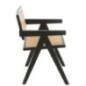 Chaise en frêne et rotin noir 59x80x52 cm Chaise en frêne et rotin noir 59x80x52 cm
