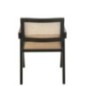 Chaise en frêne et rotin noir 59x80x52 cm Chaise en frêne et rotin noir 59x80x52 cm