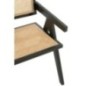 Chaise en frêne et rotin noir 59x80x52 cm Chaise en frêne et rotin noir 59x80x52 cm