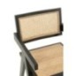 Chaise en frêne et rotin noir 59x80x52 cm Chaise en frêne et rotin noir 59x80x52 cm