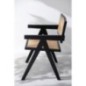 Chaise en frêne et rotin noir 59x80x52 cm Chaise en frêne et rotin noir 59x80x52 cm