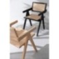 Chaise en frêne et rotin noir 59x80x52 cm Chaise en frêne et rotin noir 59x80x52 cm