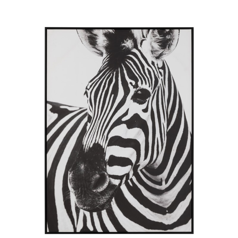Déco murale en toile plastique et bois noir et blanc 103x143x4,3cm Déco murale en toile plastique et bois noir et blanc 103x143x4,3cm