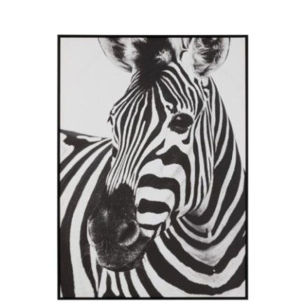 Déco murale en toile plastique et bois noir et blanc 103x143x4,3cm