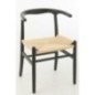 Chaise en bois de hêtre et corde noir 52x56x76 cm Chaise en bois de hêtre et corde noir 52x56x76 cm