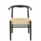 Chaise en bois de hêtre et corde noir 52x56x76 cm Chaise en bois de hêtre et corde noir 52x56x76 cm
