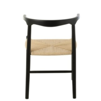 Chaise en bois de hêtre et corde noir 52x56x76 cm