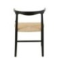 Chaise en bois de hêtre et corde noir 52x56x76 cm Chaise en bois de hêtre et corde noir 52x56x76 cm