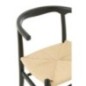 Chaise en bois de hêtre et corde noir 52x56x76 cm Chaise en bois de hêtre et corde noir 52x56x76 cm