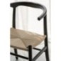 Chaise en bois de hêtre et corde noir 52x56x76 cm Chaise en bois de hêtre et corde noir 52x56x76 cm