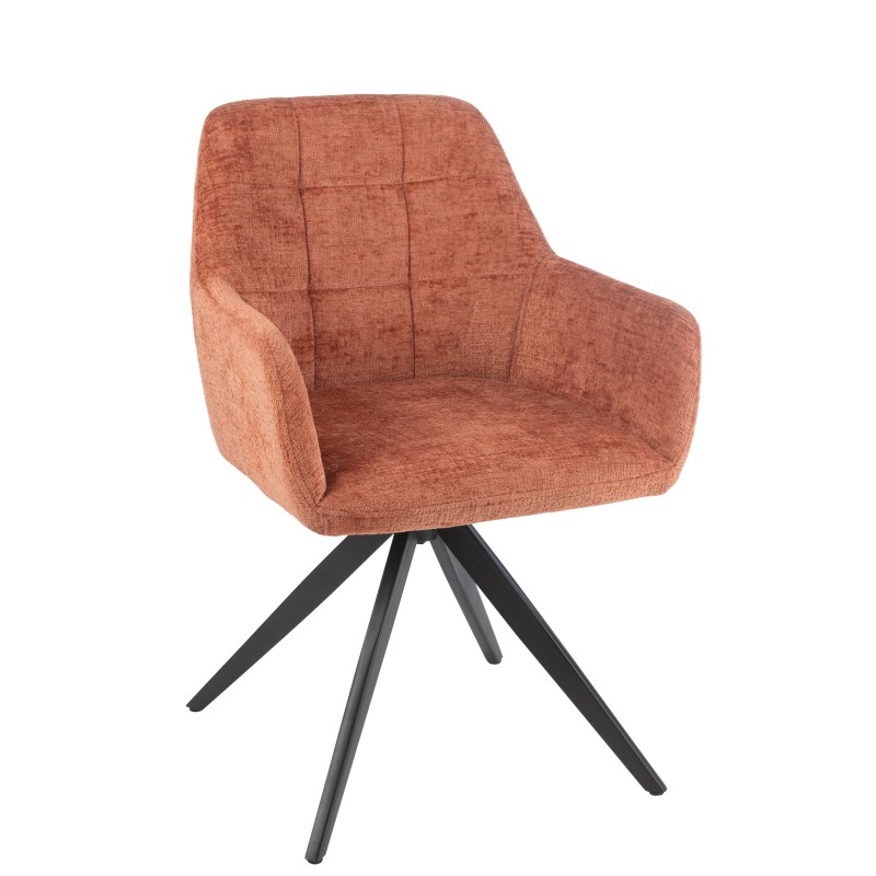 Chaise louna en fer et acrylique orange l56,5xp58xh85cm
