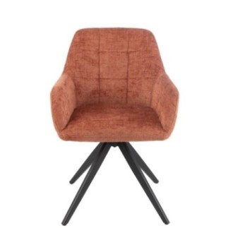 Sedia Louna in ferro e acrilico arancione, L 56,5 x P 58 x H 85 cm