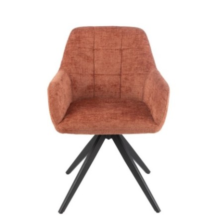 Silla Louna de hierro y acrílico naranja, 56,5 x 58 x 85 cm
