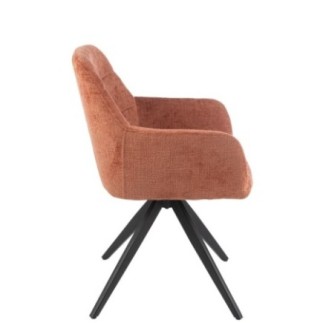 Chaise louna en fer et acrylique orange l56,5xp58xh85cm