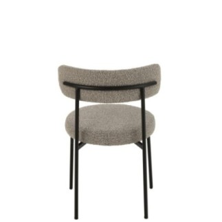 Chaise en bouclé contreplaqué et polyester gris 51x52,5x76,5cm