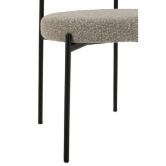 Chaise en bouclé contreplaqué et polyester gris 51x52,5x76,5cm
