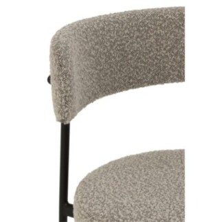 Chaise en bouclé contreplaqué et polyester gris 51x52,5x76,5cm