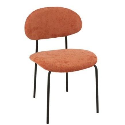Sedia da pranzo in tessuto e metallo arancione 51x55x82 cm