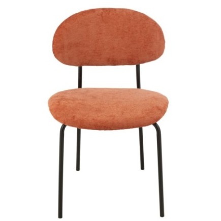 Chaise de salle à manger en textile et métal orange 51x55x82 cm