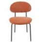 Silla de comedor de tela y metal naranja, 51 x 55 x 82 cm Silla de comedor de tela y metal naranja, 51 x 55 x 82 cm