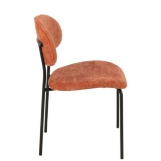 Cadeira de jantar em tecido e metal laranja 51x55x82 cm